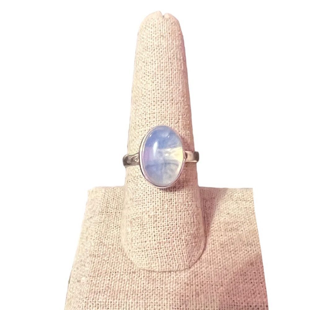 🤯5/$25🤯 NEW Silver Plated Oval Clear Stone Ring Size 8.5